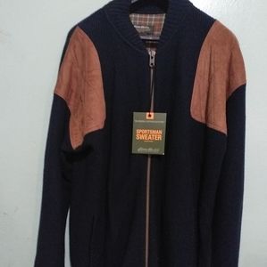 Eddie Bauer wool blend sportman zip down sweater